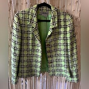 Carlisle Vintage Tweed Jacket. Size 6. Green